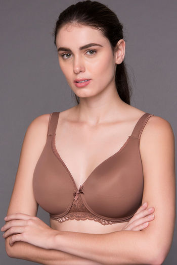 model image of Zivame No Spill Padded Non Wired 3/4th Coverage T-Shirt Bra-Nutmeg