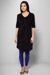 Zivame Made For Moms Pleated Front Maternity And Nursing Dress-Black — thumbnail 2