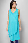 Zivame Made For Moms Sleeveless Maternity And Nursing Dress-Blue — thumbnail 4