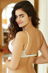 Zivame Satin Low Back Padded Balconette Bra- Pearl White (A-DD) — thumbnail 3