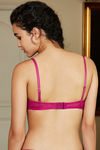 Zivame Satin Strapless Padded Balconette Bra- Mystic Magenta — thumbnail 3