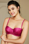 Zivame Satin Strapless Padded Balconette Bra- Mystic Magenta — thumbnail 5