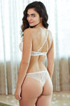 Zivame Satin Low Rise Thong Panty- Pearl White   — thumbnail 3