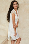 Zivame Satin Mid Thigh Length Nightdress- Pearl White — thumbnail 3