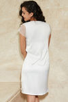 Zivame Satin Mid Thigh Length Nightdress- Pearl White — thumbnail 4