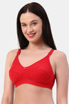 Planetinner Non Padded Non Wired Everday Wear Full Coverage Bra - Red — thumbnail 3