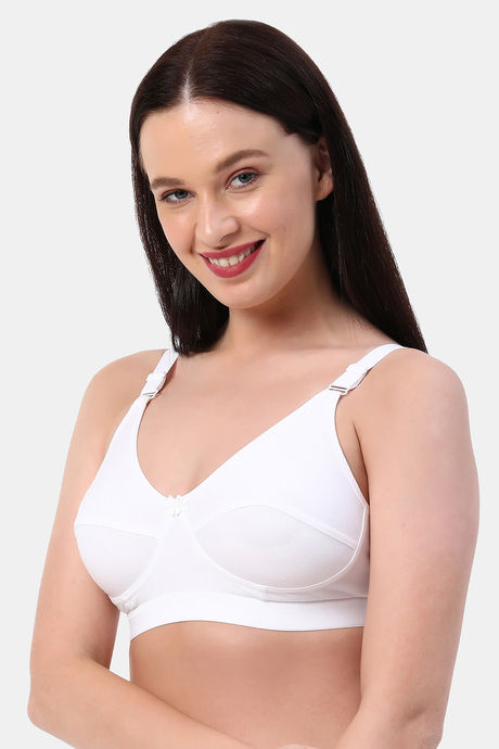 Planetinner Non Padded Non Wired Everday Wear Full Coverage Bra - White — image 3