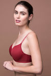 Zivame Glitter Straps Radiance Smooth Padded Wirefree T-Shirt Bra- Maroon — thumbnail 2