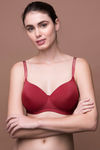 Zivame Glitter Straps Radiance Smooth Padded Wirefree T-Shirt Bra- Maroon — thumbnail 4