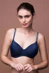 Zivame Glitter Straps Radiance Smooth Padded Wirefree T-Shirt Bra- Navy — thumbnail 3