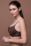 Zivame Glitter Straps Radiance Smooth Padded Wirefree T-Shirt Bra- Mocha Brown — thumbnail 3