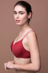 Zivame Glitter Straps Radiance Smooth Padded Wired T-Shirt Bra- Maroon — thumbnail 3