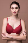 Zivame Glitter Straps Radiance Smooth Padded Wired T-Shirt Bra- Maroon — thumbnail 4