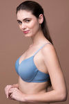 Zivame Glitter Straps Radiance Smooth Padded Wired T-Shirt Bra- Blue Grey — thumbnail 2