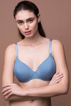 Zivame Glitter Straps Radiance Smooth Padded Wired T-Shirt Bra- Blue Grey — thumbnail 4