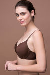 Zivame Glitter Straps Radiance Smooth Padded Wired T-Shirt Bra- Mocha Brown — thumbnail 2