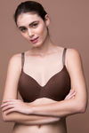 Zivame Glitter Straps Radiance Smooth Padded Wired T-Shirt Bra- Mocha Brown — thumbnail 4