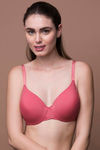 Zivame Glitter Straps Radiance Smooth Padded Wired T-Shirt Bra- Coral — thumbnail 1