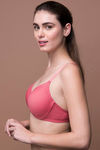 Zivame Glitter Straps Radiance Smooth Padded Wired T-Shirt Bra- Coral — thumbnail 3