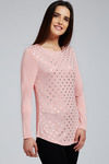 Zivame Aire Slim Fit Polka Dot Foil Print Top- Pink — thumbnail 3