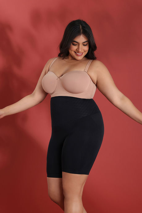 Buy Zivame All day Highwaist Thigh Shaper - Black
