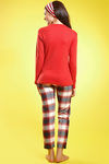 Zivame Check Plus Solid Print Pure Cotton Top And Pyjama Set — thumbnail 2