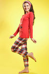 Zivame Check Plus Solid Print Pure Cotton Top And Pyjama Set — thumbnail 3