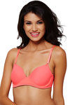 Zivame Padded Wired Medium Coverage T-Shirt Bra-Neon Coral — thumbnail 2