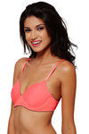 Zivame Padded Wired Medium Coverage T-Shirt Bra-Neon Coral — thumbnail 3