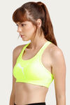 Puma Double Layered Medium Impact Active Bra- Neon Yellow — thumbnail 2
