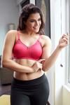 Zivame True Curv Single Layered Non Wired Full Coverage Minimiser Bra-Bright Rose — thumbnail 4
