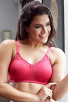 Zivame True Curv Single Layered Non Wired Full Coverage Minimiser Bra-Bright Rose — thumbnail 5