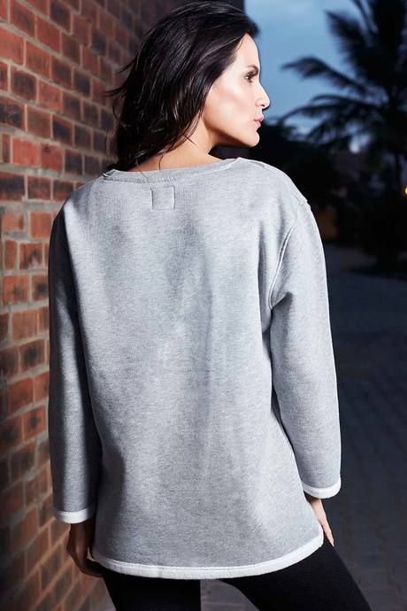 Zivame Embrace Fleece Lined Polka Dot Foil Print Sweatshirt-Grey — image 3