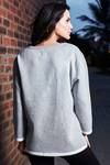 Zivame Embrace Fleece Lined Polka Dot Foil Print Sweatshirt-Grey — thumbnail 3