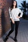 Zivame Embrace Reverse Fabric Three Quarter Sleeve Relax-Fit Sweatshirt- Grey — thumbnail 2