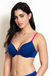 Zivame Padded Wired 3/4th Coverage T-Shirt Bra - Navy — thumbnail 2