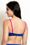Zivame Padded Wired 3/4th Coverage T-Shirt Bra - Navy — thumbnail 3