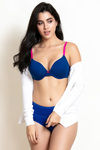 Zivame Padded Wired 3/4th Coverage T-Shirt Bra - Navy — thumbnail 4