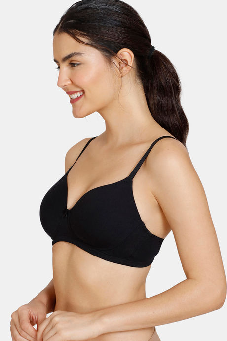 Zivame Padded Non Wired 3/4Th Coverage T-Shirt Bra - Black — image 3