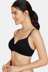 Zivame Padded Non Wired 3/4Th Coverage T-Shirt Bra - Black — thumbnail 3