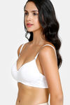 Zivame Padded Non Wired 3/4Th Coverage T-Shirt Bra - White — thumbnail 3