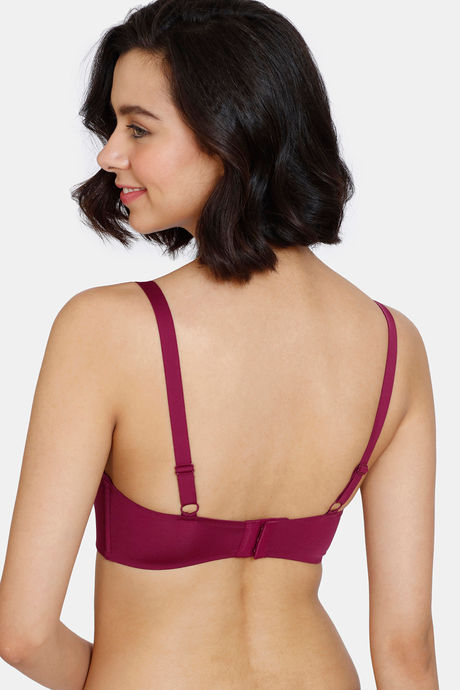 Zivame Wonderwire Padded 3/4Th Coverage T-Shirt Bra - Beet Red — image 2
