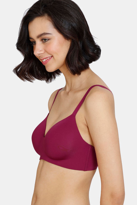 Zivame Wonderwire Padded 3/4Th Coverage T-Shirt Bra - Beet Red — image 3
