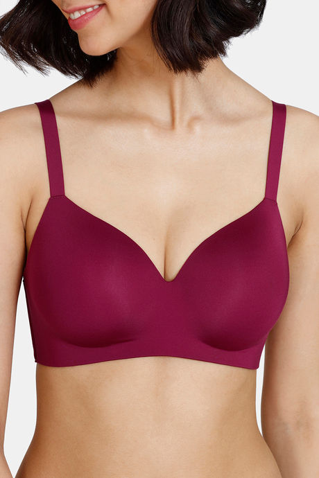Zivame Wonderwire Padded 3/4Th Coverage T-Shirt Bra - Beet Red — image 4
