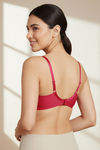 Zivame Padded Non Wired 3/4Th Coverage T-Shirt Bra - Burgundy — thumbnail 4
