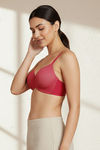 Zivame Padded Non Wired 3/4Th Coverage T-Shirt Bra - Burgundy — thumbnail 5