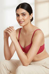 Zivame Padded Non Wired 3/4Th Coverage T-Shirt Bra - Burgundy — thumbnail 6