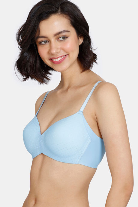 Zivame Padded Non Wired 3/4Th Coverage T-Shirt Bra - Lil Boy Blue — image 4