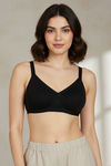 Zivame Laminated Cup Non Wired Full Coverage T-Shirt Bra - Black — thumbnail 3