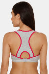 Zivame Double Layered Wire Free Sports Bra - Grey — thumbnail 2